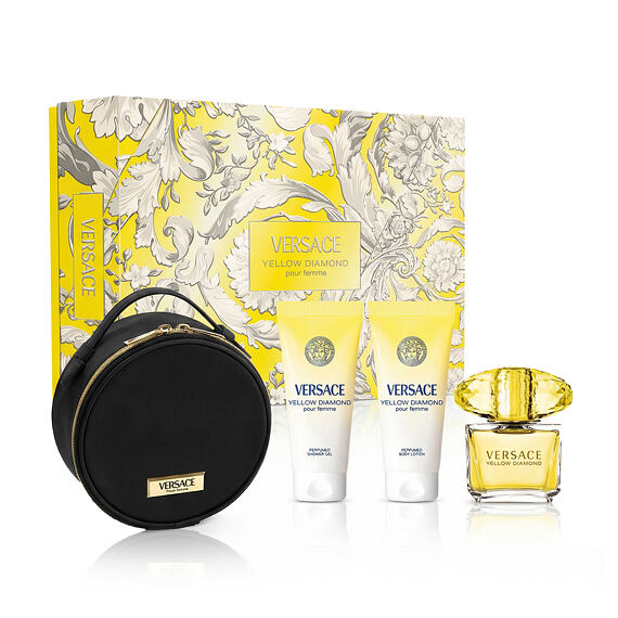 Versace Yellow Diamond EDT 90 ml + gel doccia 100 ml + Latte corpo 100 ml + Trousse per cosmetici