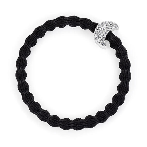 By Eloise London Silver Diamanté Moon Black