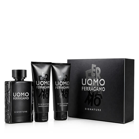 Ferragamo Uomo Signature EDP 100 ml + balsamo dopobarba 100 ml + Shampoo e gel doccia (uomo) 100 ml
